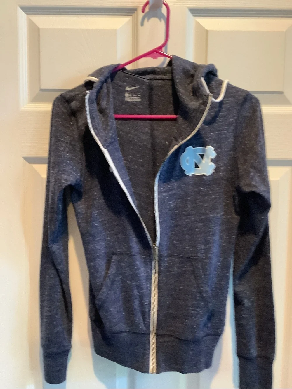 Nike Navy UNC Tar Heels Heather Full-Zip Hoodie with Carolina Logo
